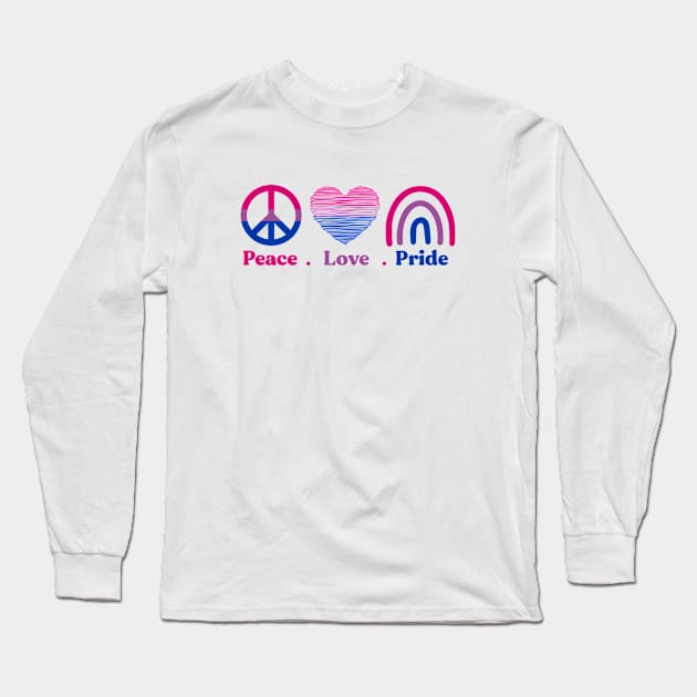 Bisexual Peace Love Pride Long Sleeve T-Shirt by Pridish